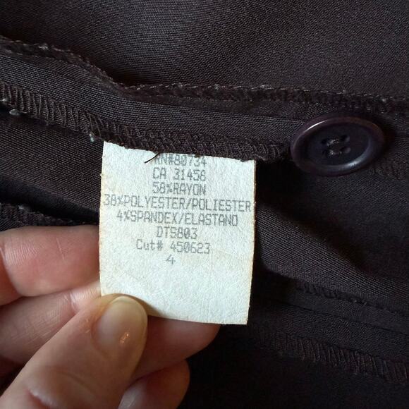 Vintage 90s Brown Longline Blazer Dress Coat Button Front Size 4 - Picture 7 of 9